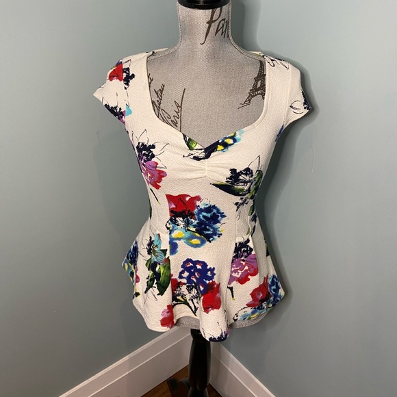 Anthro Postmark Mignon Floral Peplum Top, XS - Picture 10 of 14